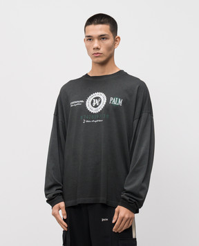 Palm Angels Gray Dollar Longsleeve PMAB05CF25JER001