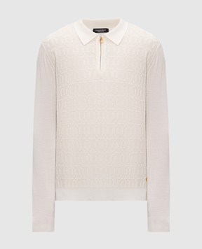 Stefano Ricci Ivory wool, silk and cashmere polo KE04004P30E26361