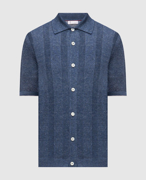 Brunello Cucinelli Blue cardigan with linen M2L707805