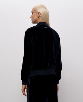 Peserico Blue velour sports jacket A21046B3951