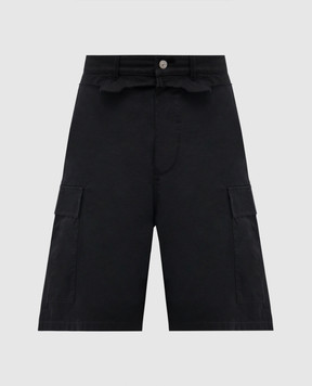 Maison Margiela MM6 Black cargo shorts with emblem SH0MU0021MTN137