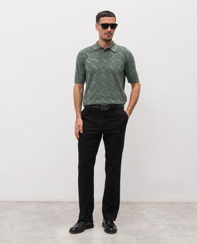 Dolce&Gabbana Green silk polo shirt GXZ02TJBSOC