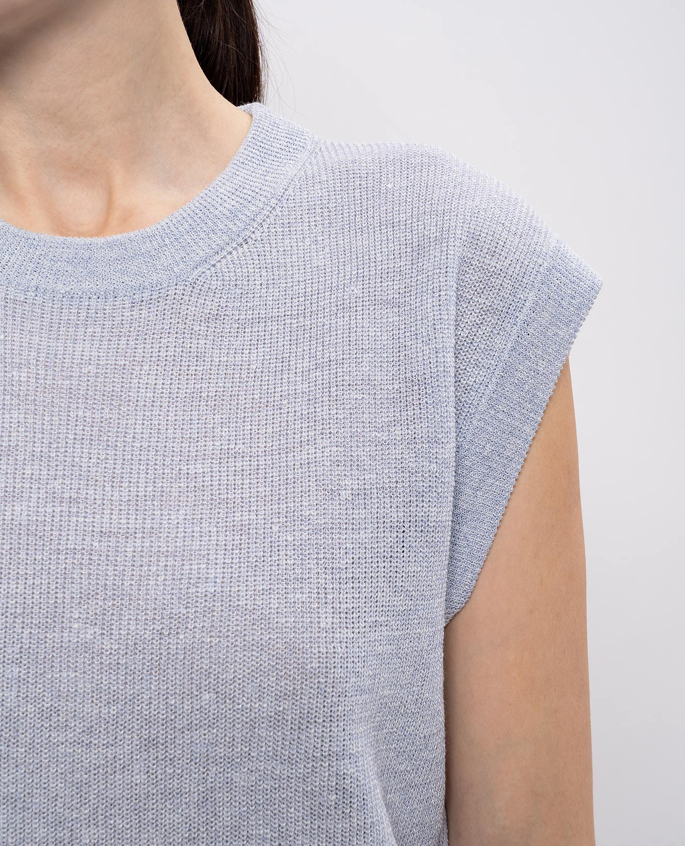 

Blue top with linen Peserico, Light blue