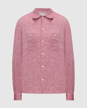 Brunello Cucinelli Burgundy linen shirt MM6840658