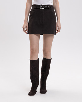 Max Mara Sportmax Brown PARAGGI wool mini skirt SPXPARAGGI