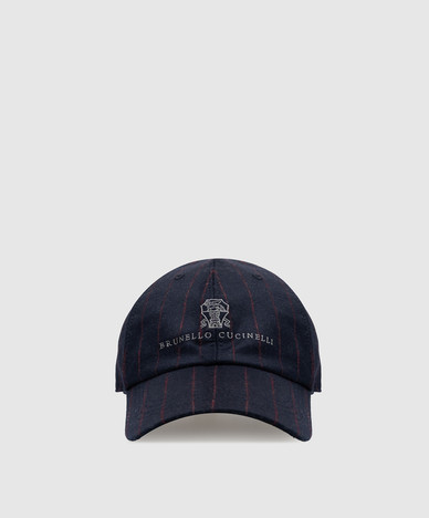 Blue striped wool cap