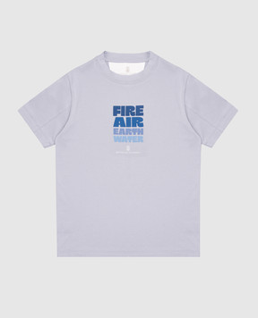 Brunello Cucinelli Children's blue T-shirt with print B0B13T179C