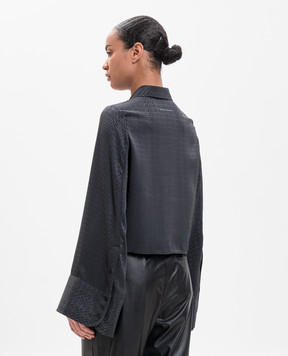 Maison Margiela MM6 Black blouse with logo pattern S52DT0044M36007