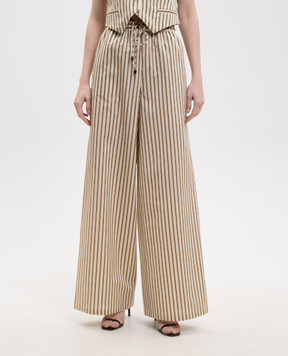 Max Mara ORDINE beige striped pants MXMORDINE