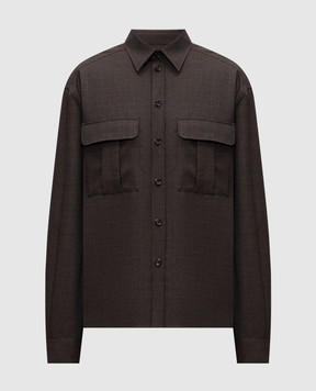 Dolce&Gabbana Dark brown wool shirt G5OJ2THU2BO
