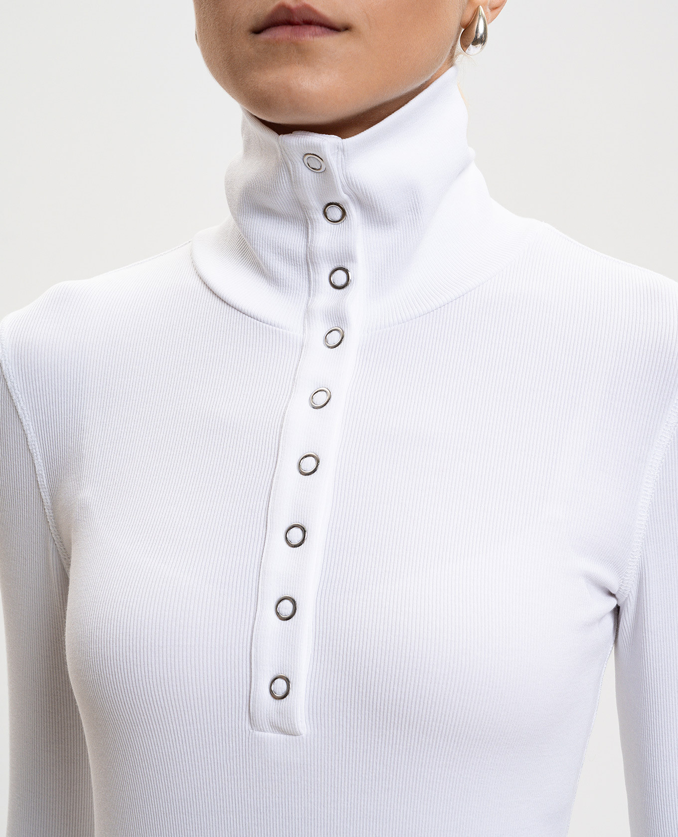 

ASTICE white ribbed polo shirt Max & Co