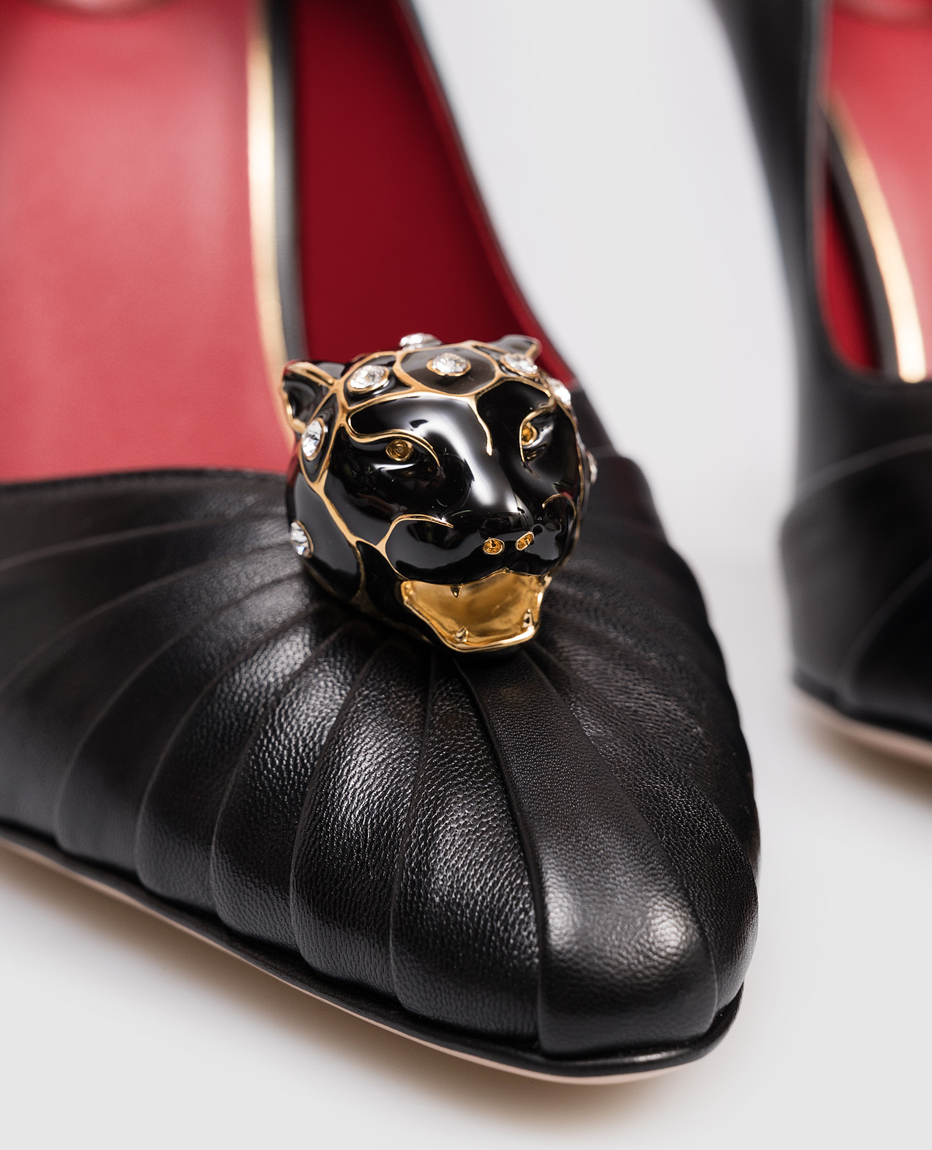 Panthea black leather shoes with Swarovski crystals Valentino 5