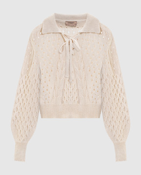 Twinset Beige openwork sweater 261TP3492