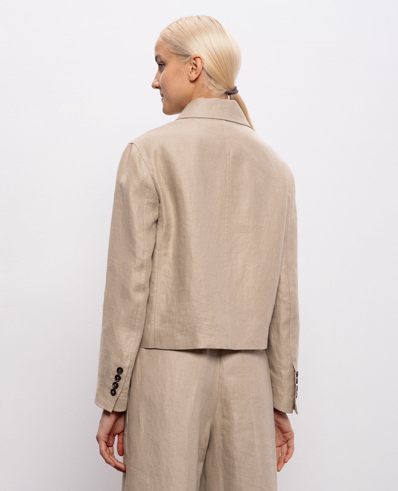 Beige linen jacket Brunello Cucinelli 4