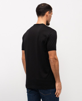 Dolce&Gabbana Black straight-cut T-shirt with logo patch G8JX7TFU7EQ
