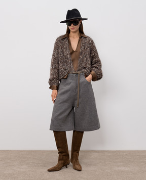 Brunello Cucinelli Gray wool Bermuda shorts MP565P9347