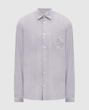 Trussardi Gray shirt with logo embroidery 5006N000054NMS150T11