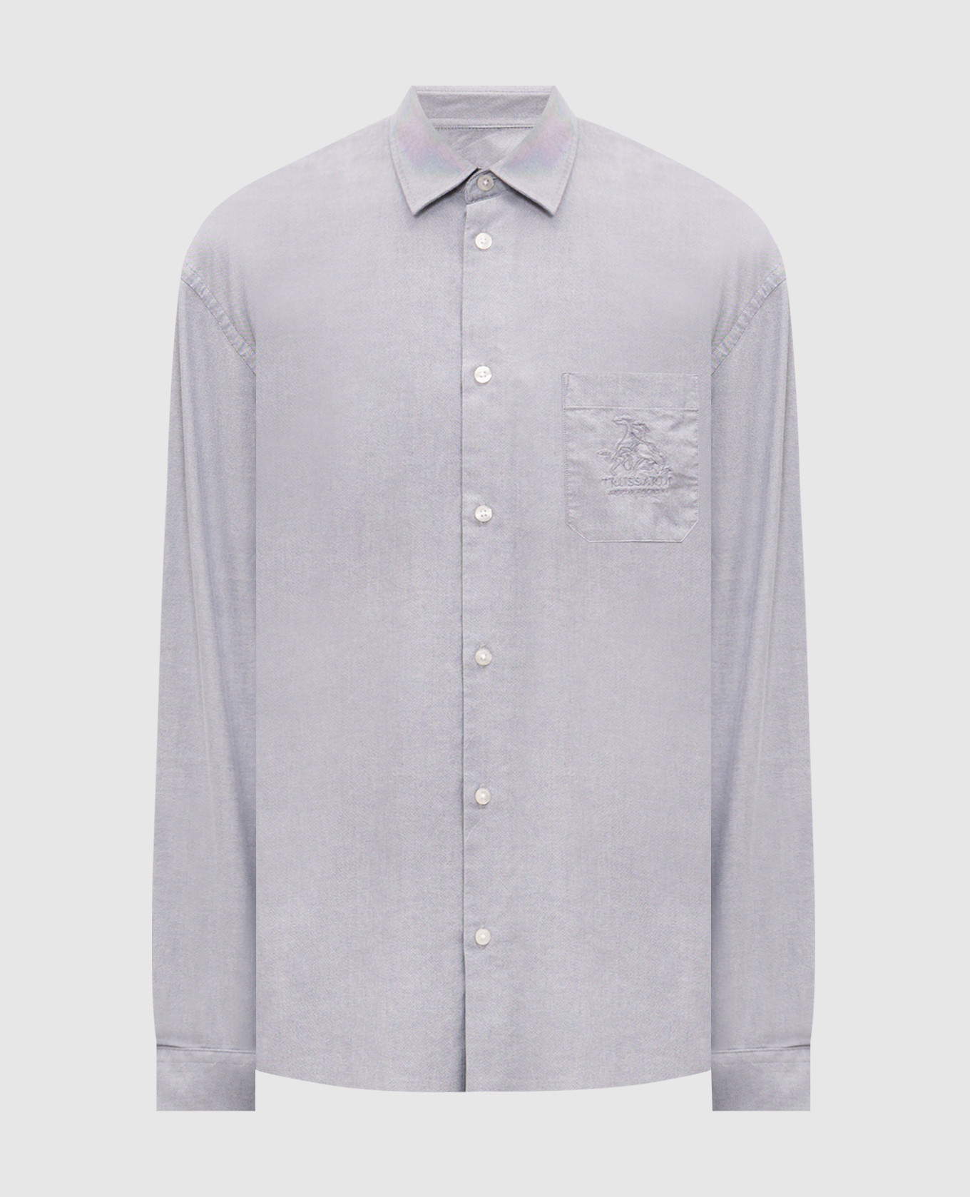 Gray shirt with logo embroidery Trussardi