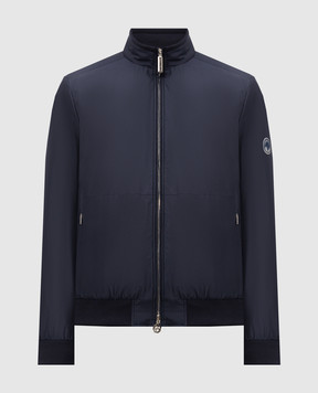 Stefano Ricci Blue silk jacket with emblem patch MDJ62004005426