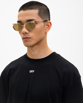 Off-White Gold sunglasses with OFF logo OW2030767458