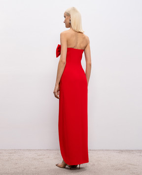 Alessandra Rich Red bustier dress with bows FABX4269F4692