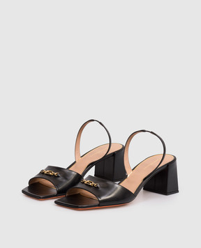Santoni Black leather mules WHPQ72055HA2NWLN