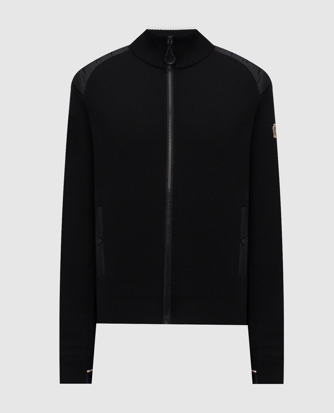 Black wool cardigan with emblem Moncler Grenoble