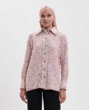 Balmain Pink tweed shirt HF1HD005XM17