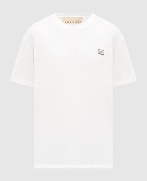 Valentino White T-shirt with logo patch 8V3MG10VAQ8