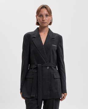 Peserico Gray wool and cashmere jacket A01747A03358