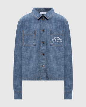 Off-White Blue denim shirt with logo embroidery 2YD013S26DEN001