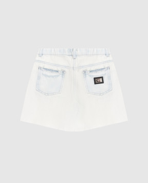 Dolce&Gabbana Children's blue denim shorts with logo patch L53Q50LDD59812+