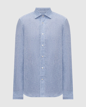 Enrico Mandelli Blue linen shirt CUBANA5701
