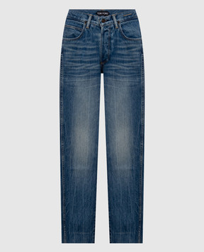 Tom Ford Blue jeans with a worn effect PAD126DEX243