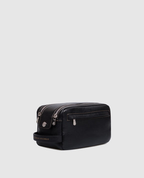 Brunello Cucinelli Black brown toiletry bag MWZIBU334