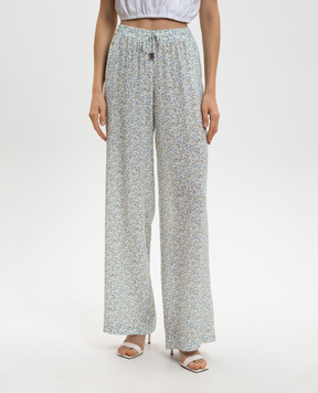 Ermanno Scervino White printed silk pants D482P374XWE