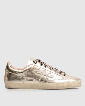 Premiata Stevend gold leather sneakers STEVEND8491