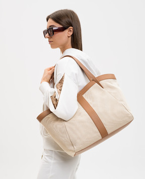 Twinset Beige bag with embossed logo 261TD8530