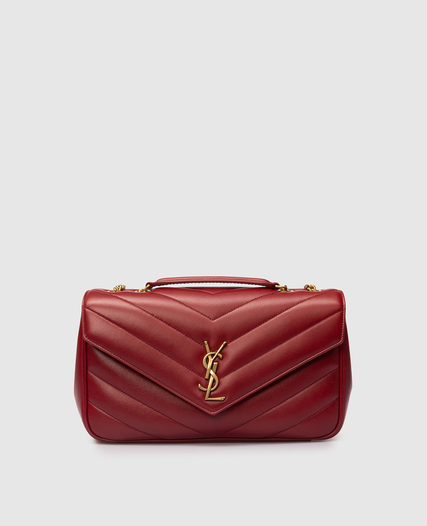 

Burgundy leather bag LOULOU Saint Laurent