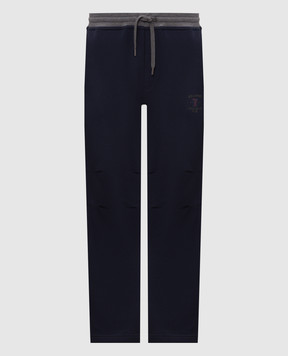 Brunello Cucinelli Blue sweatpants with embroidery MM8263388G