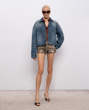 AMIRI Blue denim jacket with a worn effect AWOUJA1024