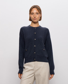 Brunello Cucinelli Blue cashmere cardigan with lurex M1E224746