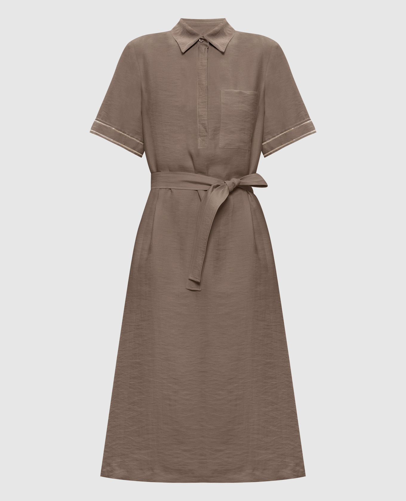 Brown dress with linen