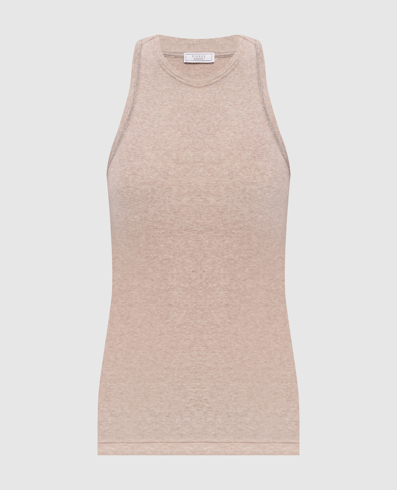 

Beige melange top with chain Peserico