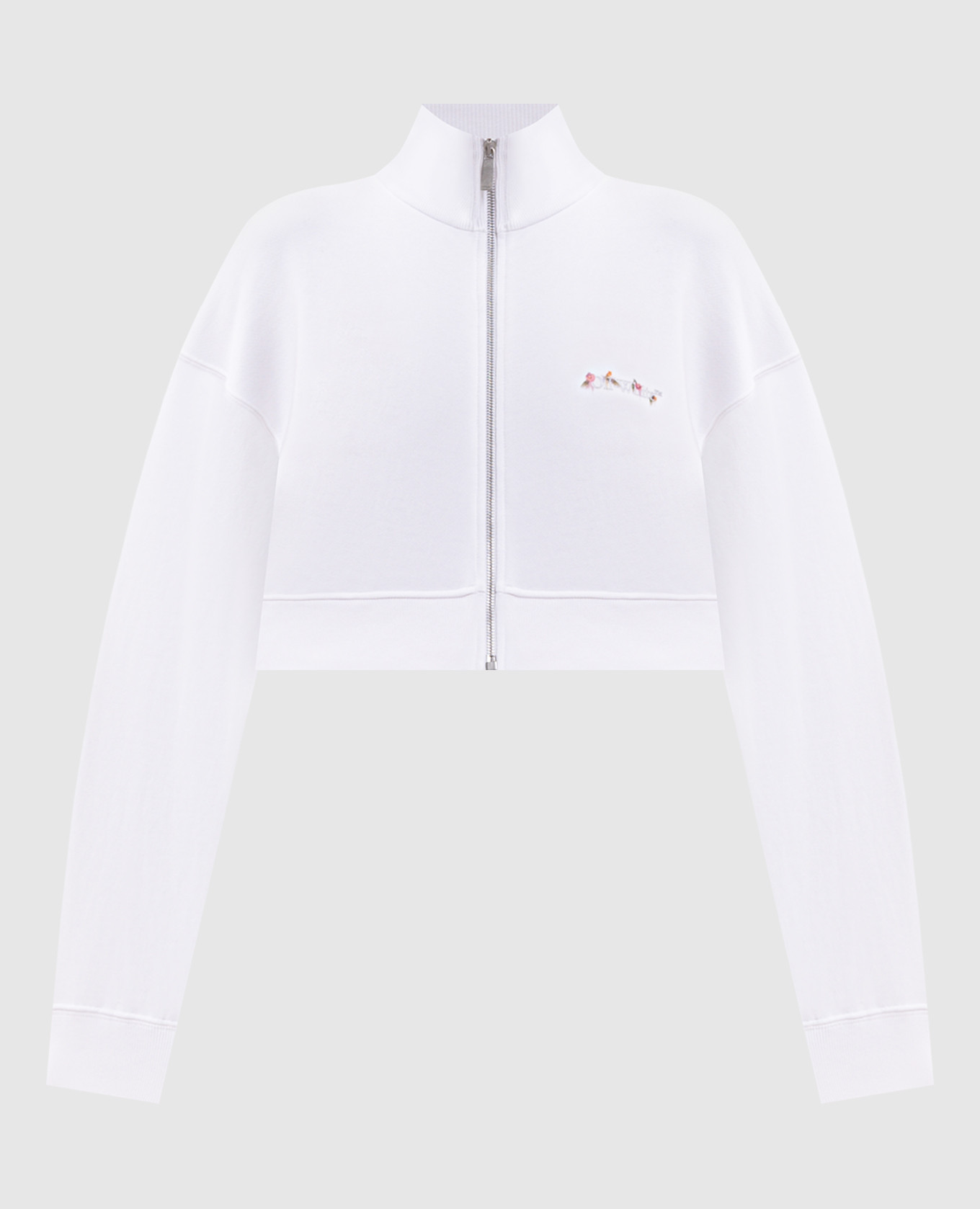 White cropped sports jacket with logo print Off-White