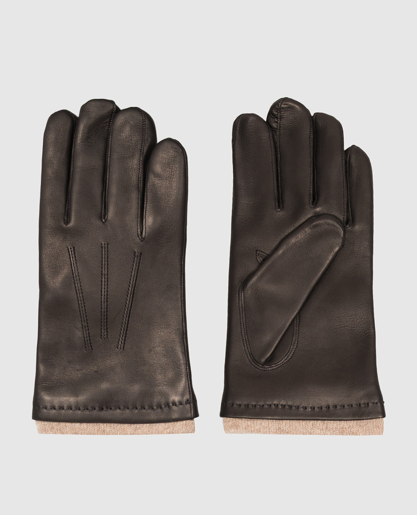 Black leather gloves
