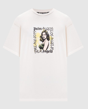 Palm Angels Ivory Pinup T-shirt PMAA109S26JER00F