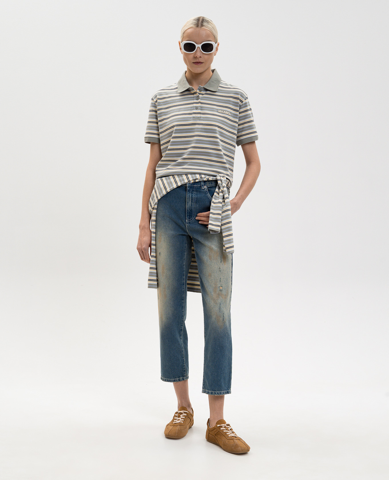 

MANDARE striped khaki polo shirt Max & Co