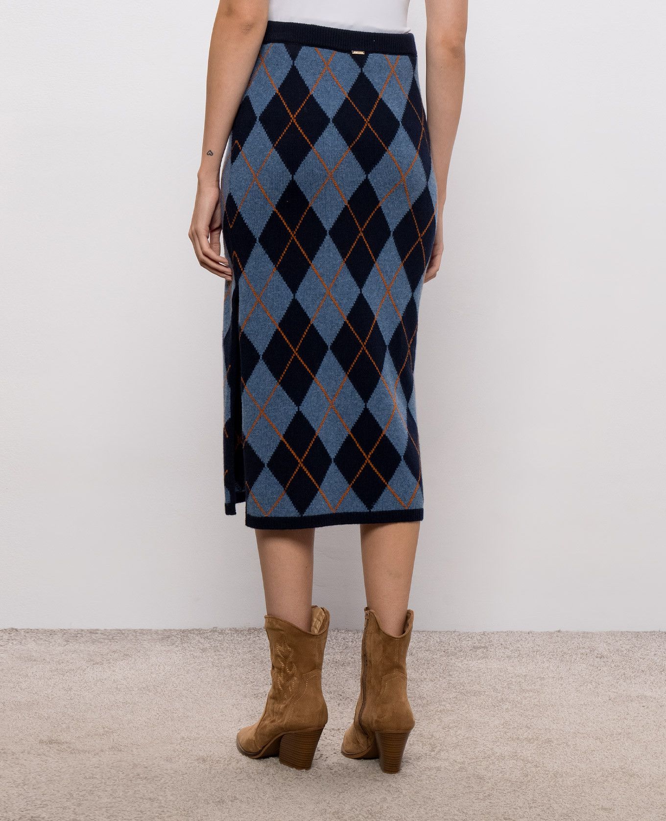 Blue skirt with geometric pattern Twinset 4
