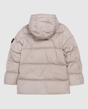 Stone Island Children's gray down jacket with logo patch L2S164100012S0A2314